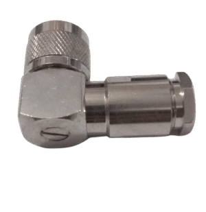 N Male Right Angle Connector for LMR400 Cable Clamp