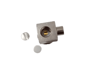 QMA Male Right Angle Connector, RG 141 Solder