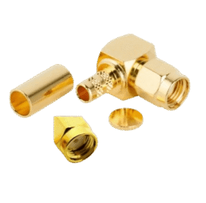 SMA Male Right Angle Reverse Polarity Connector for LMR200 Cable Crimp