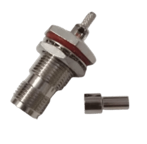 TNC Female Reverse Polarity Bulkhead Connector for LMR100 Cable Crimp