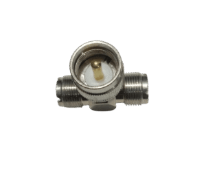 UHF Male to Dual UHF Female T-Type Adapter, 3 GHz